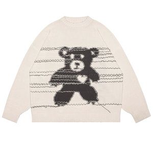 RACER WORLDWIDE Beige Lullaby Bear Knit Sweater